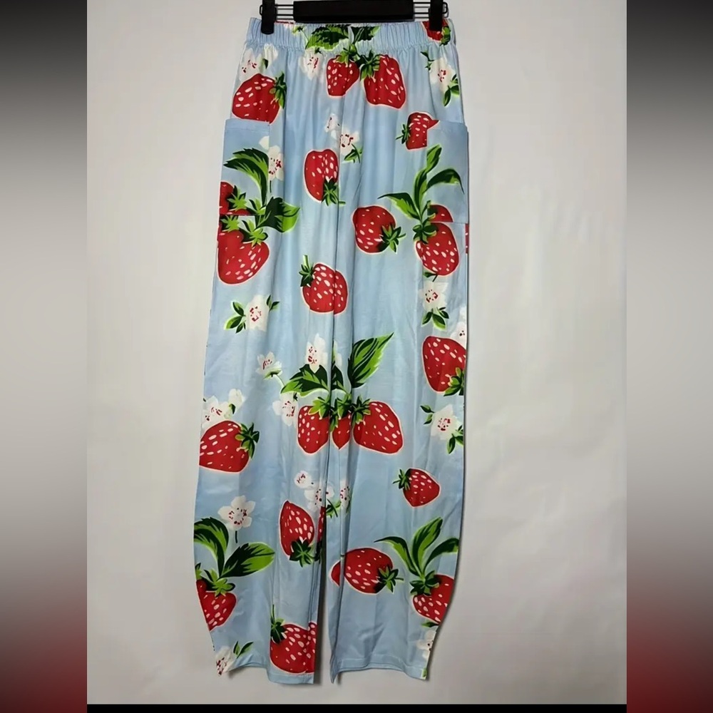 Strawberry Print Pants- size XL
